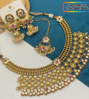 Joypuri Gold Plated Premium Quality Necklace Set Code: A005202